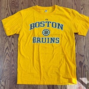 Majestic NHL Boston Bruins Yellow Tee with Logo